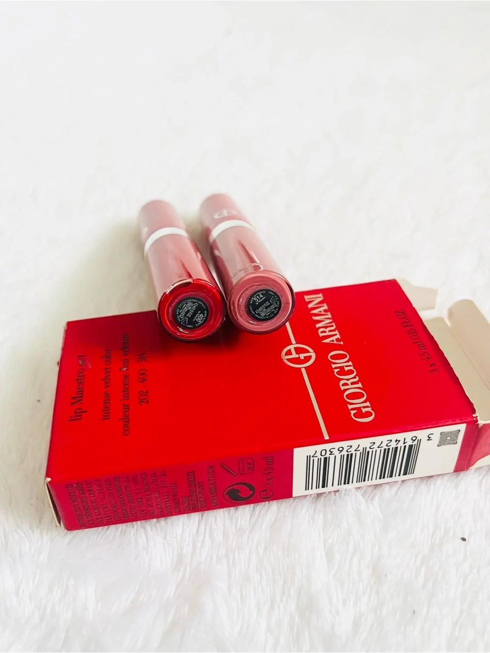 Giorgio Armani Set of 2  Beauty Lip Maestro Liquid Matte Lipsticks #400 #514